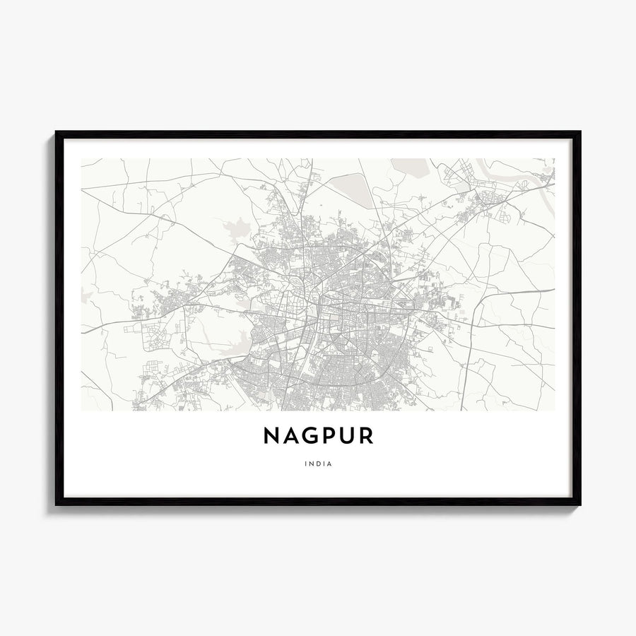 Nagpur Map Poster, framed poster mockup