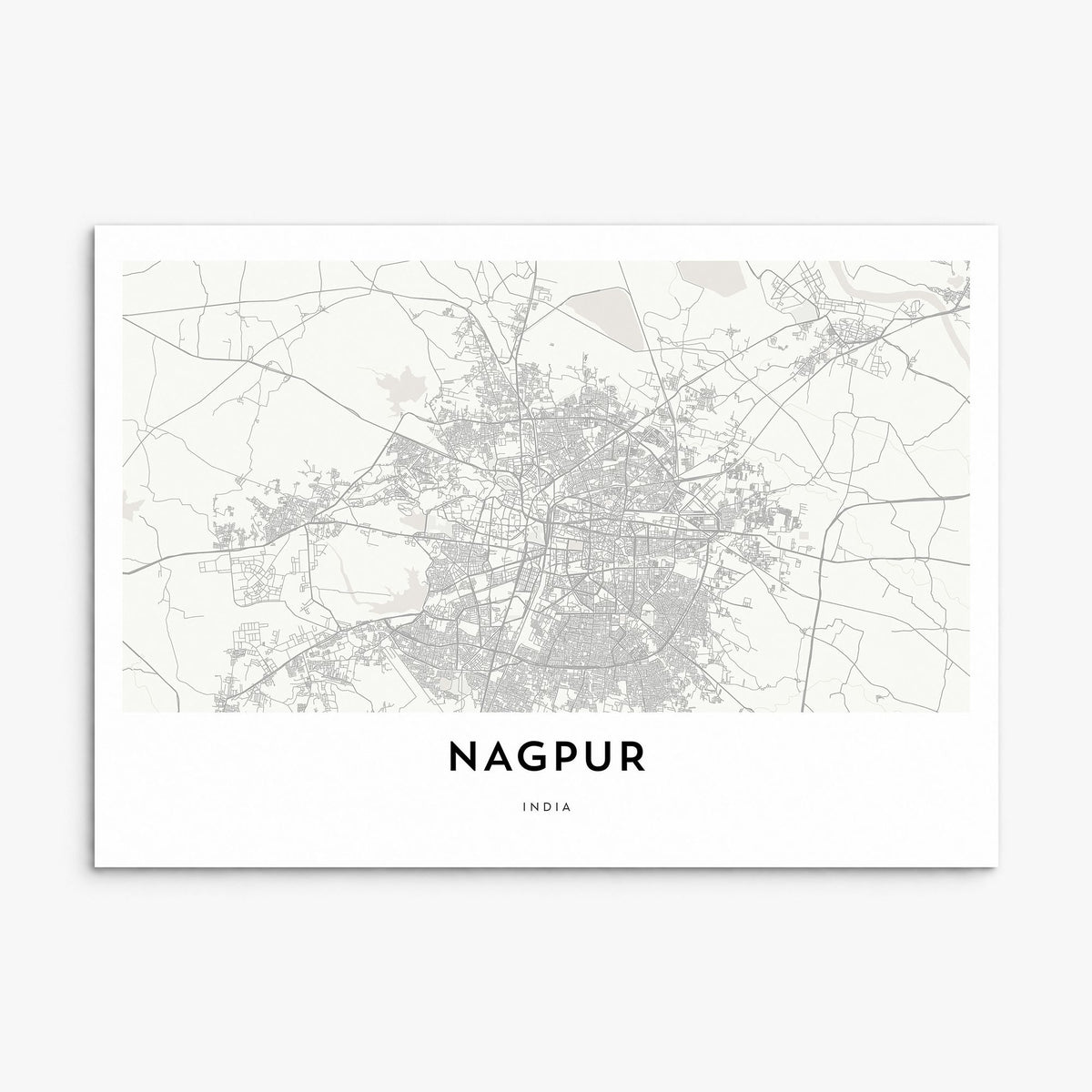 Nagpur Map Poster, print only (unframed)