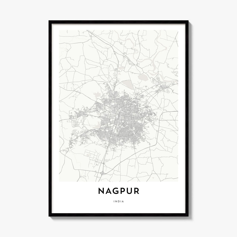 Nagpur Map Poster, framed poster mockup