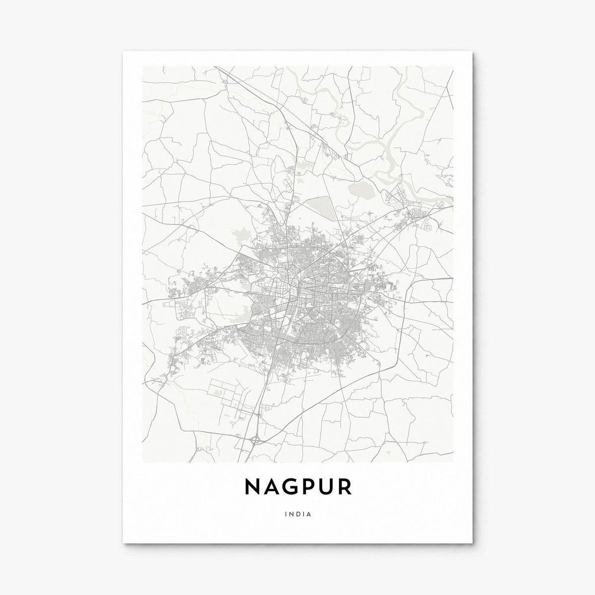 Nagpur Map Poster, print only (unframed)