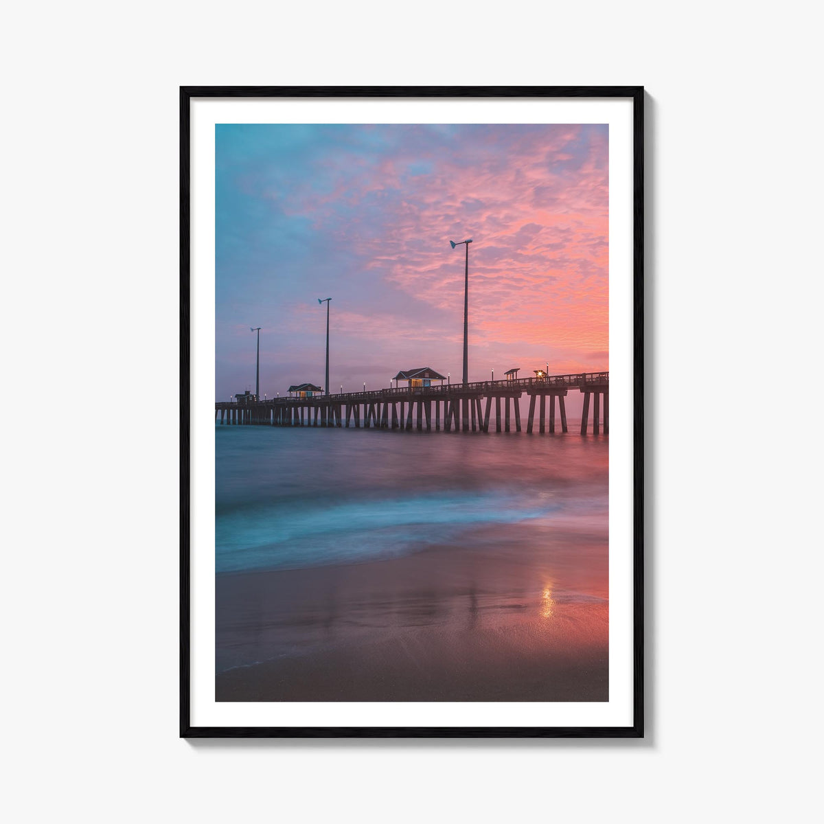 Nags Head colorful photo poster of North Carolina, USA – vertical wall art, unframed print shown in interior mockup