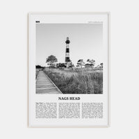 Nags Head Poster White Wood / 8x12 in Nbourhood Travel B&W Poster