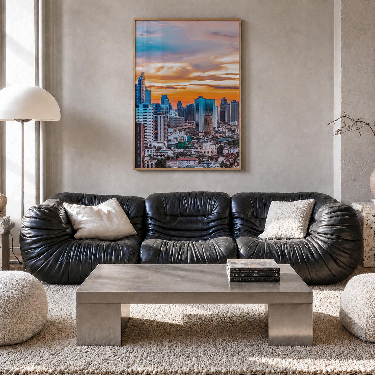 Nairobi colorful photo poster of Kenya – vertical wall art in natural wood frame, hanging on wall
