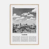 Nairobi No 1 Poster Natural Wood / 8x12 in Nbourhood Travel B&W Poster