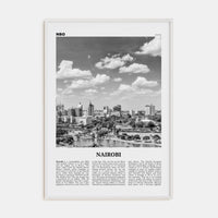 Nairobi No 1 Poster White Wood / 8x12 in Nbourhood Travel B&W Poster