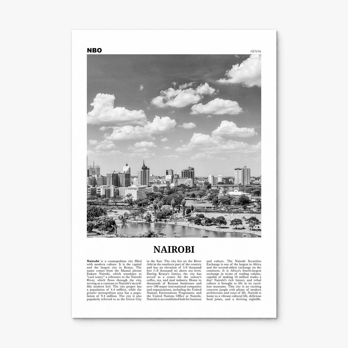 Nairobi Newspaper No 1 Poster, print only (unframed)