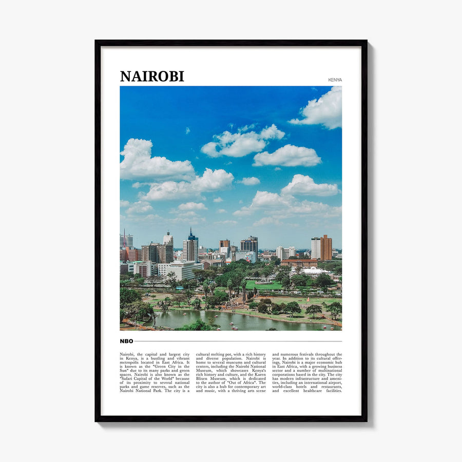 Nairobi Travel Poster, framed poster mockup