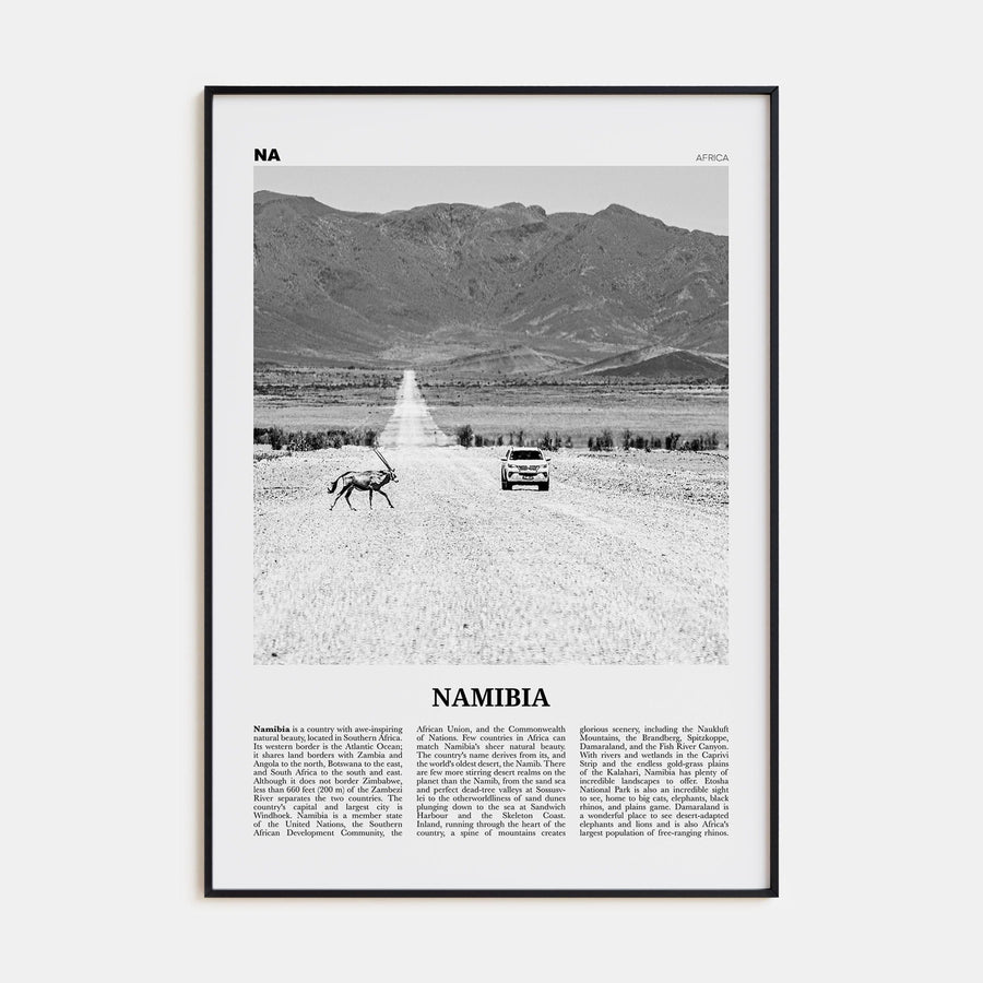 Namibia Poster None / 8x12 in Nbourhood Travel B&W Poster