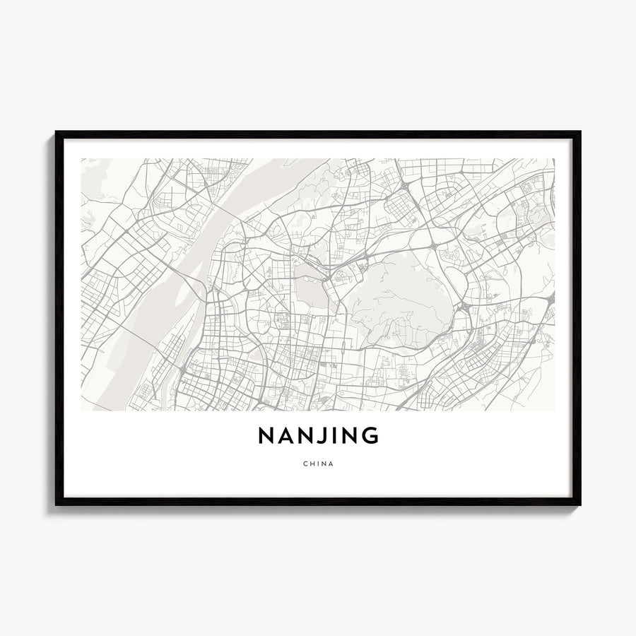 Nanjing Map Poster, framed poster mockup
