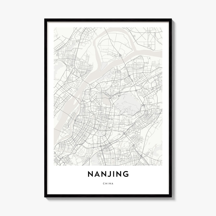 Nanjing Map Poster, framed poster mockup