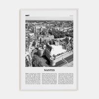 Nantes Poster White Wood / 8x12 in Nbourhood Travel B&W Poster