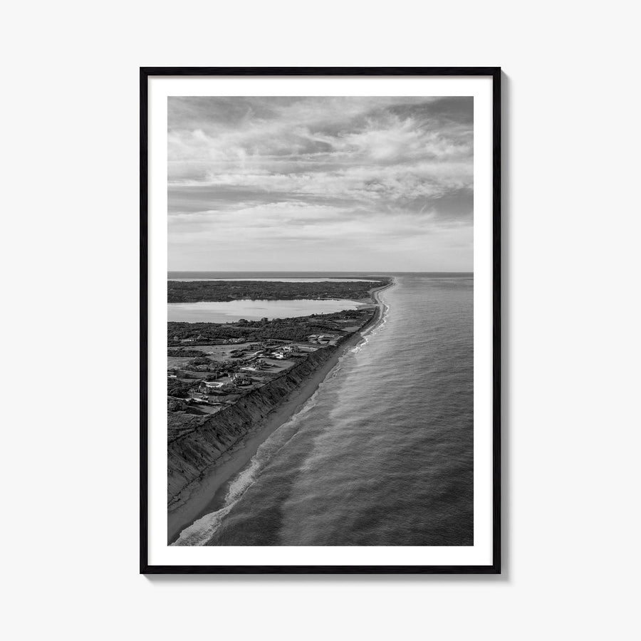 Nantucket black & white photo poster of Massachusetts, USA – vertical wall art, unframed print shown in interior mockup