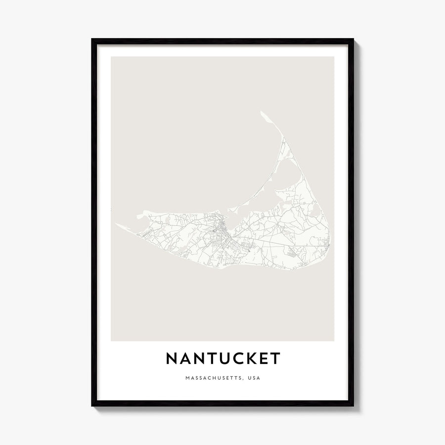 Nantucket Map Poster, framed poster mockup