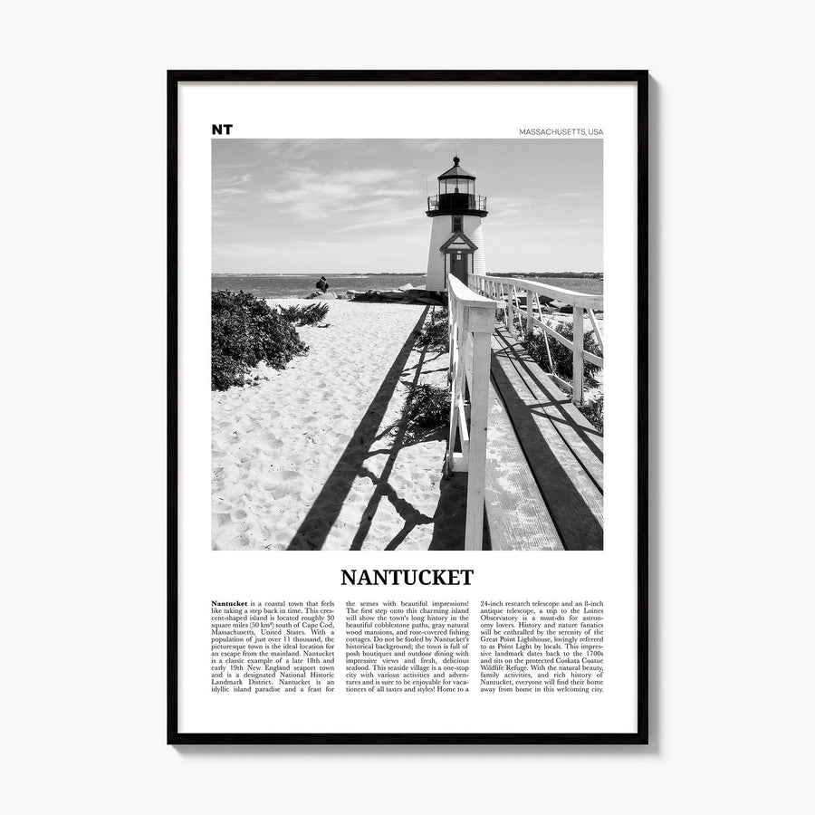 Nantucket Newspaper Poster, framed poster mockup