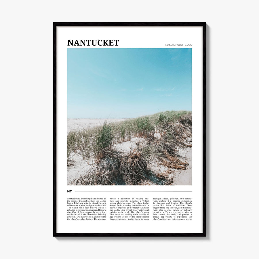 Nantucket Travel Poster, framed poster mockup