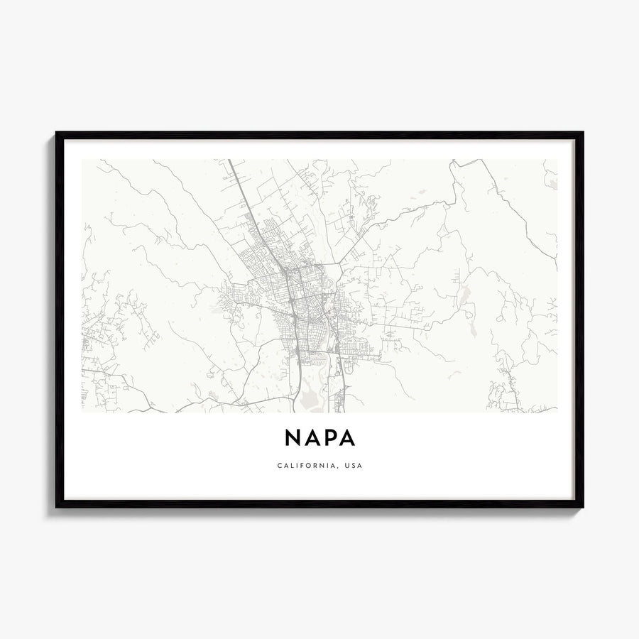 Napa Map Poster, framed poster mockup