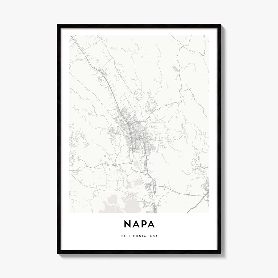 Napa Map Poster, framed poster mockup