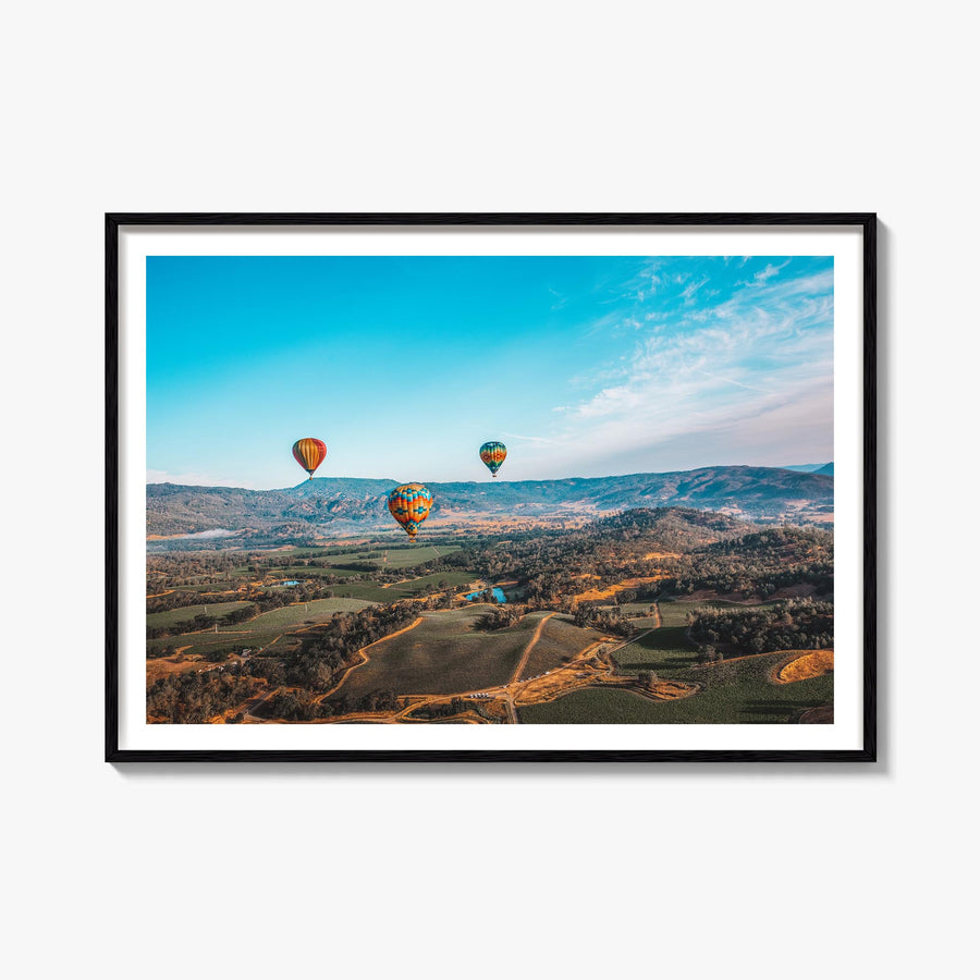 Napa Valley colorful photo poster of California, USA – horizontal wall art, unframed print shown in interior mockup