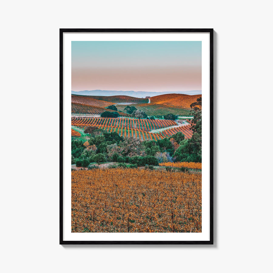 Napa Valley no. 2 colorful photo poster of California, USA – vertical wall art, unframed print shown in interior mockup