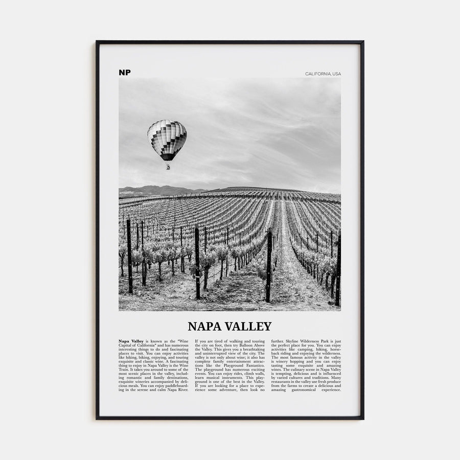 Napa Valley Poster None / 8x12 in Nbourhood Travel B&W Poster