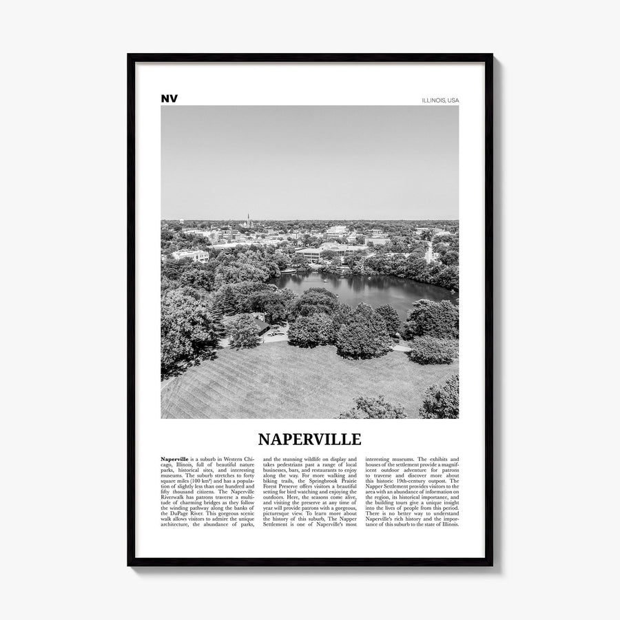 Naperville Newspaper Poster, framed poster mockup