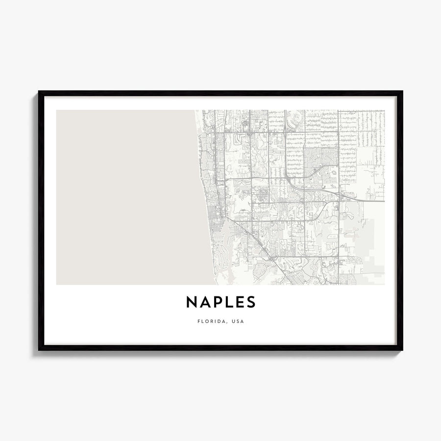 Naples, Florida Map Poster, framed poster mockup