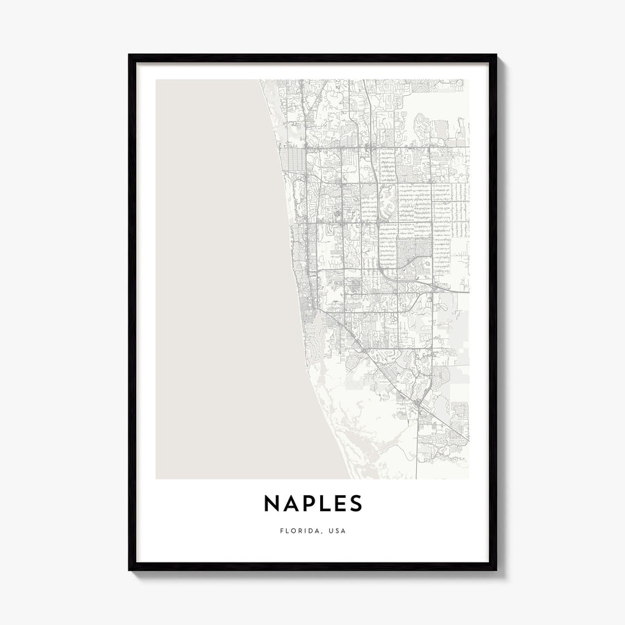 Naples, Florida Map Poster, framed poster mockup