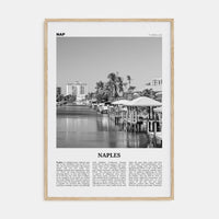 Naples, Florida Poster Natural Wood / 8x12 in Nbourhood Travel B&W Poster