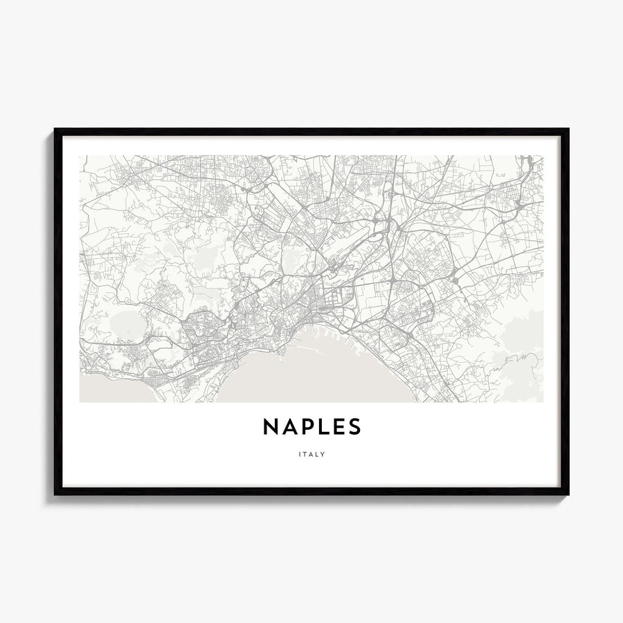Naples, Italy Map Poster, framed poster mockup