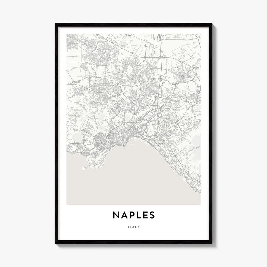 Naples, Italy Map Poster, framed poster mockup
