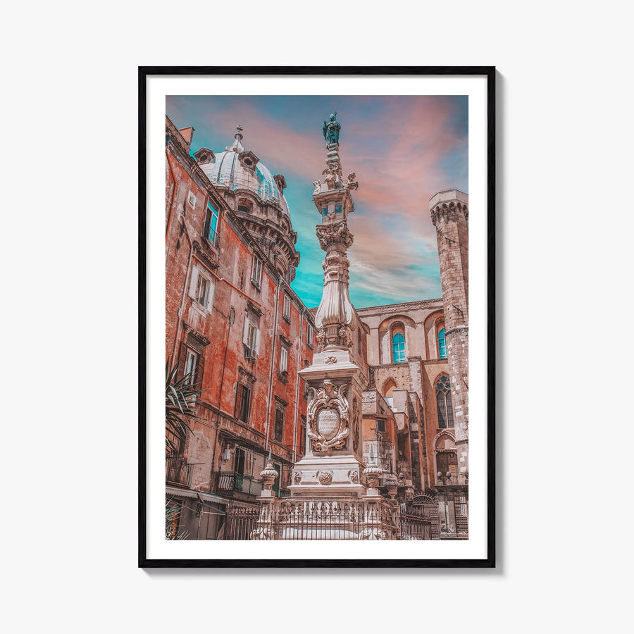 Naples, Italy no. 1 colorful photo poster of Italy – vertical wall art, unframed print shown in interior mockup