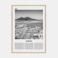 Naples, Italy No 1 Poster Natural Wood / 8x12 in Nbourhood Travel B&W Poster