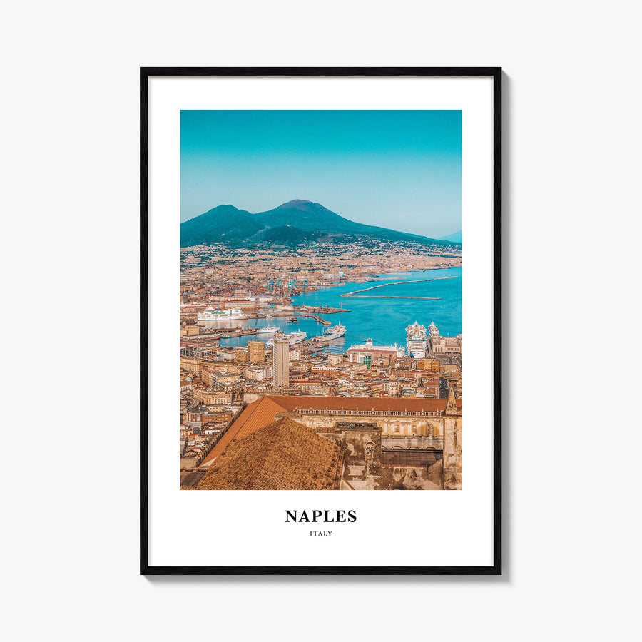 Naples, Italy no. 2 colorful classic poster of Italy – vertical wall art, unframed print shown in interior mockup
