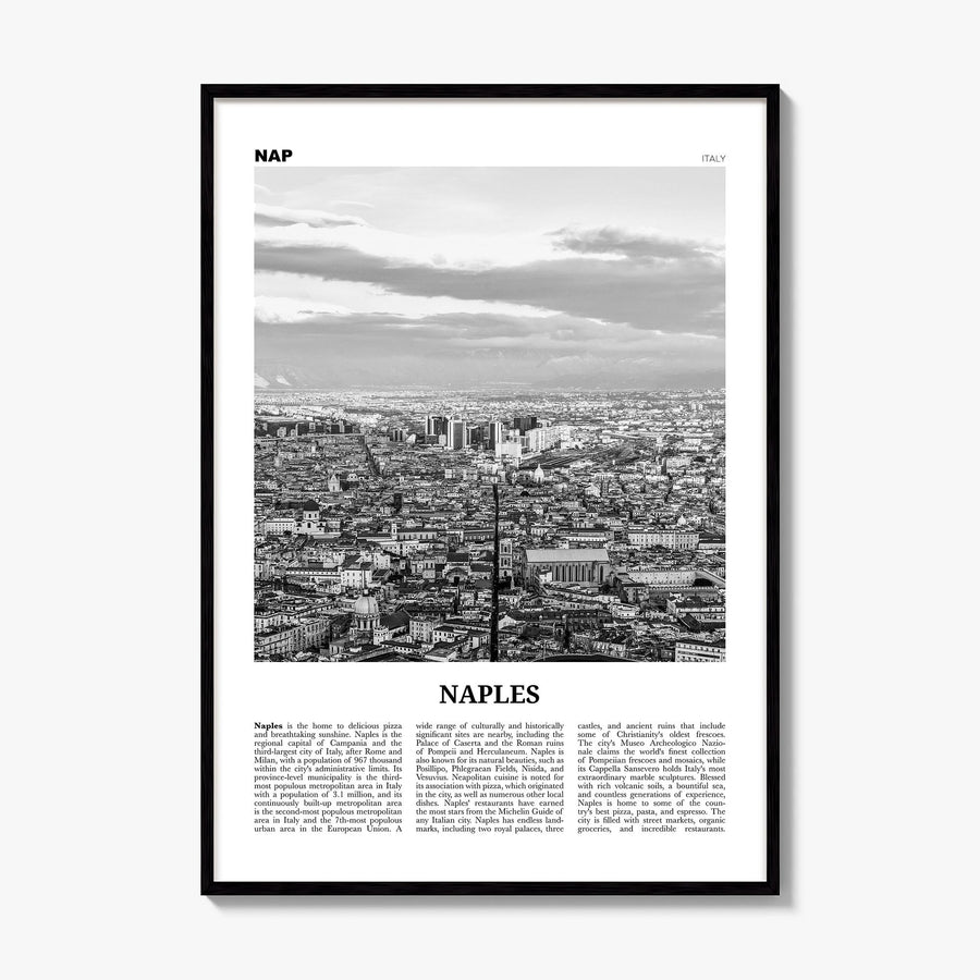 Naples, Italy Newspaper No 2 Poster, framed poster mockup