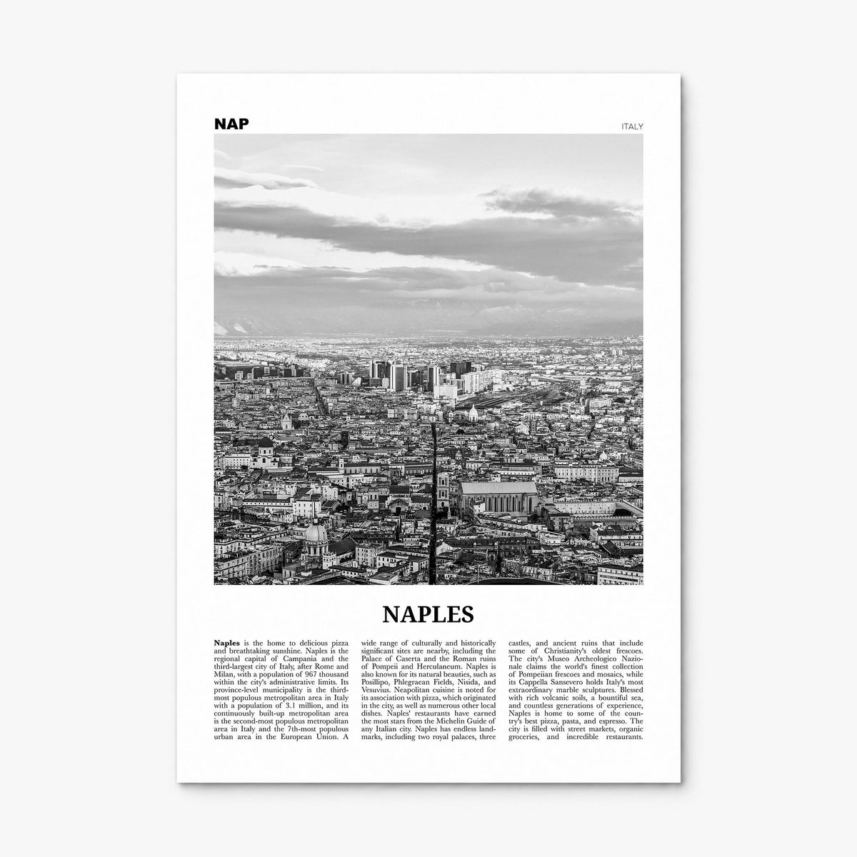Naples, Italy Newspaper No 2 Poster, print only (unframed)