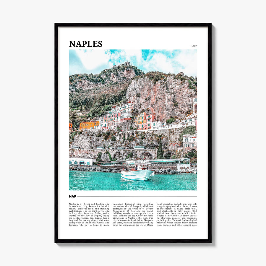 Naples, Italy Travel No 1 Poster, framed poster mockup