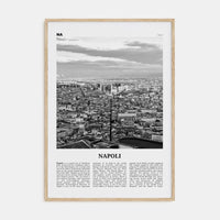 Napoli Poster Natural Wood / 8x12 in Nbourhood Travel B&W Poster