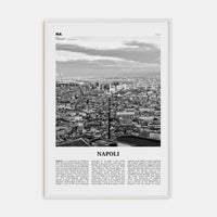 Napoli Poster White Wood / 8x12 in Nbourhood Travel B&W Poster