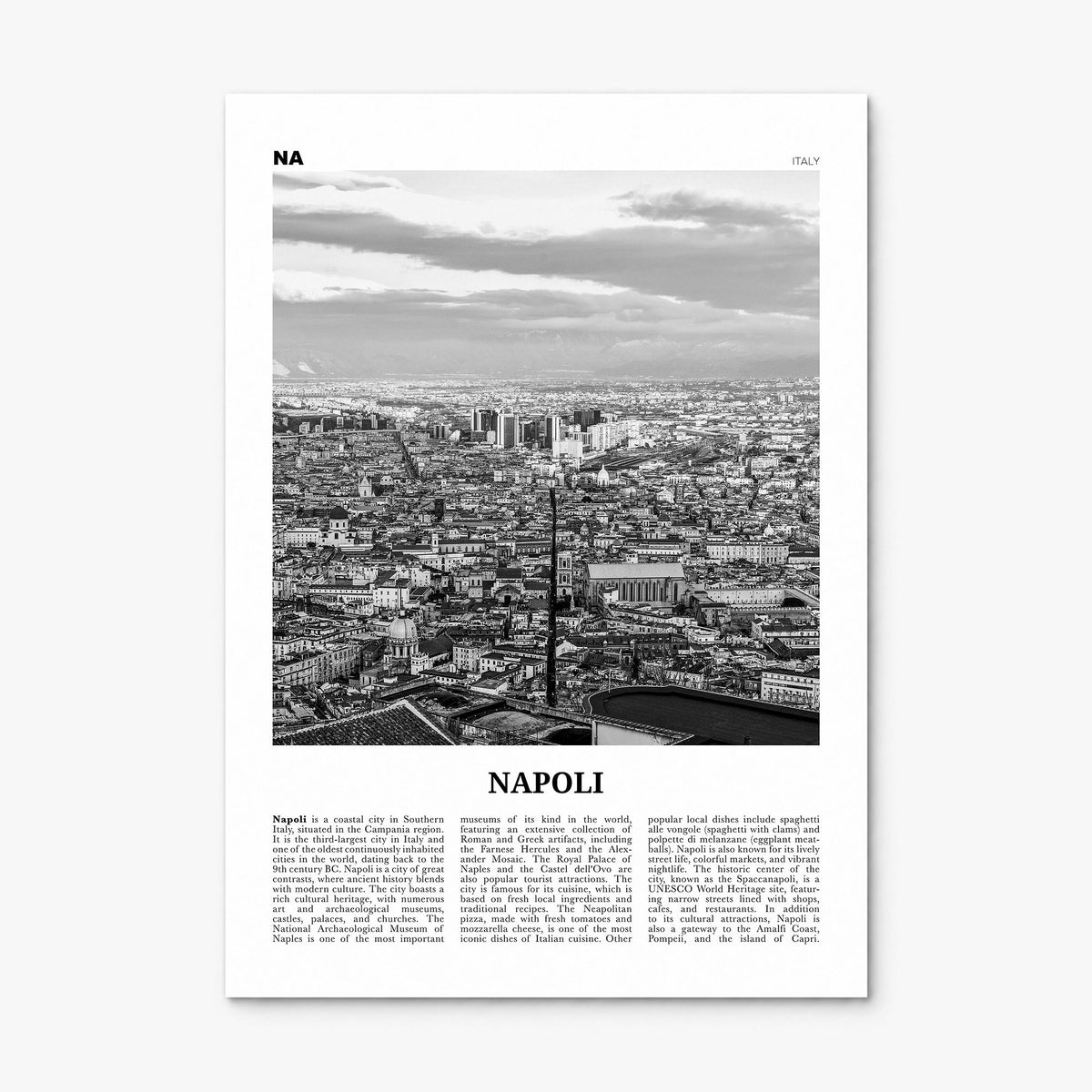 Napoli Newspaper Poster, print only (unframed)
