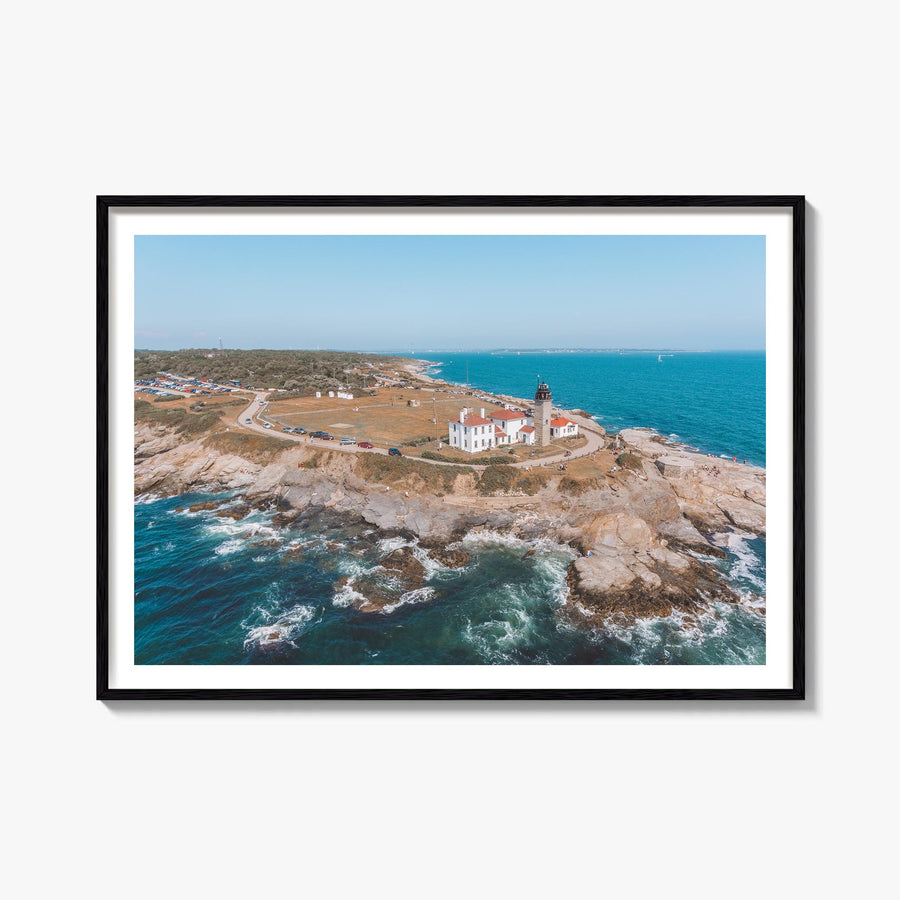 Narragansett colorful photo poster of Rhode Island, USA – horizontal wall art, unframed print shown in interior mockup