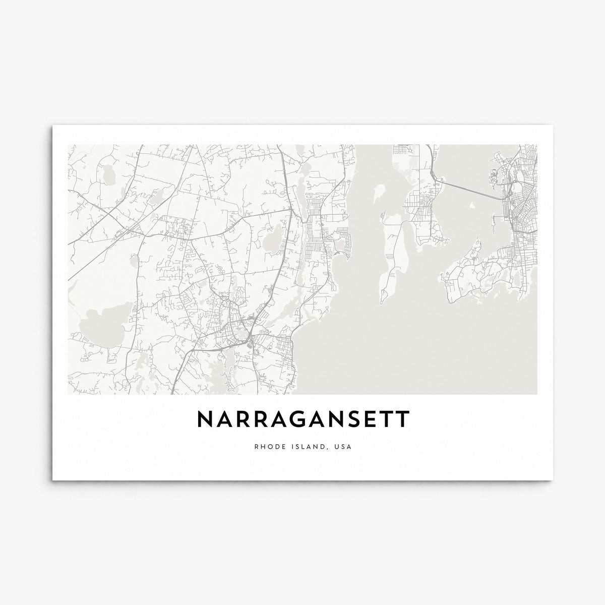 Narragansett Map Poster, print only (unframed)