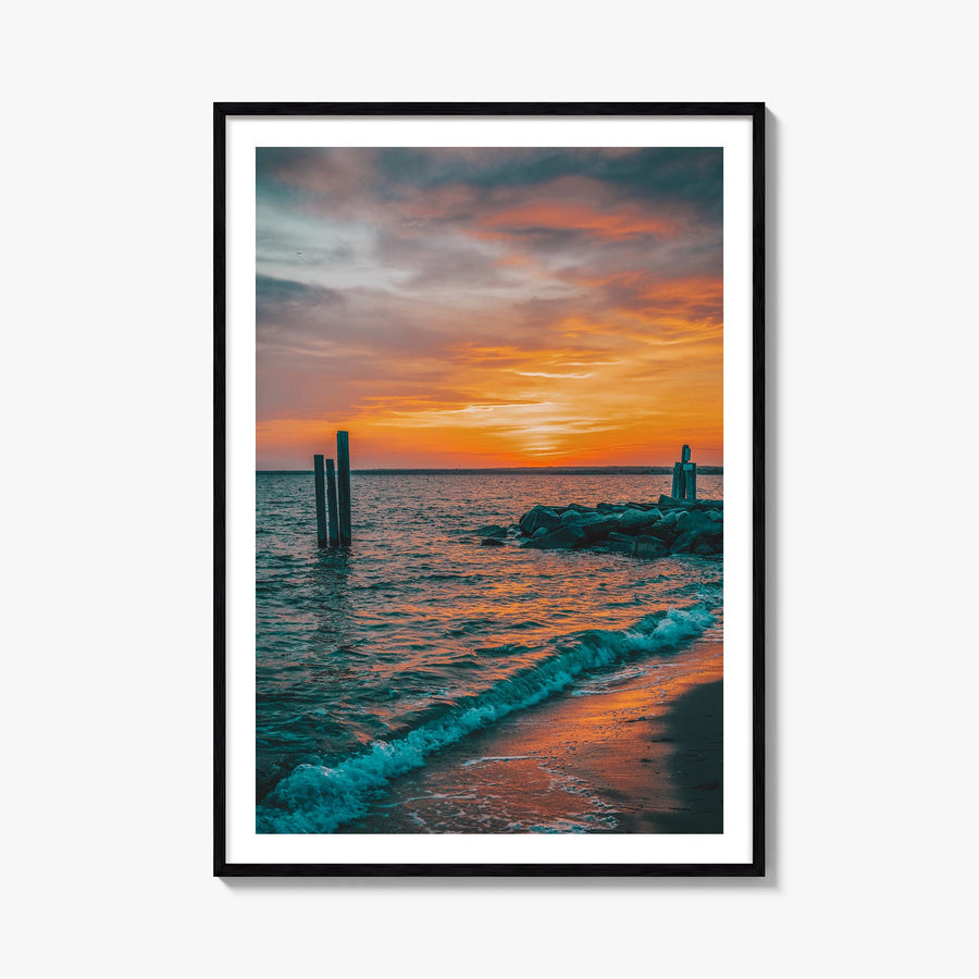 Narragansett no. 2 colorful photo poster of Rhode Island, USA – vertical wall art, unframed print shown in interior mockup