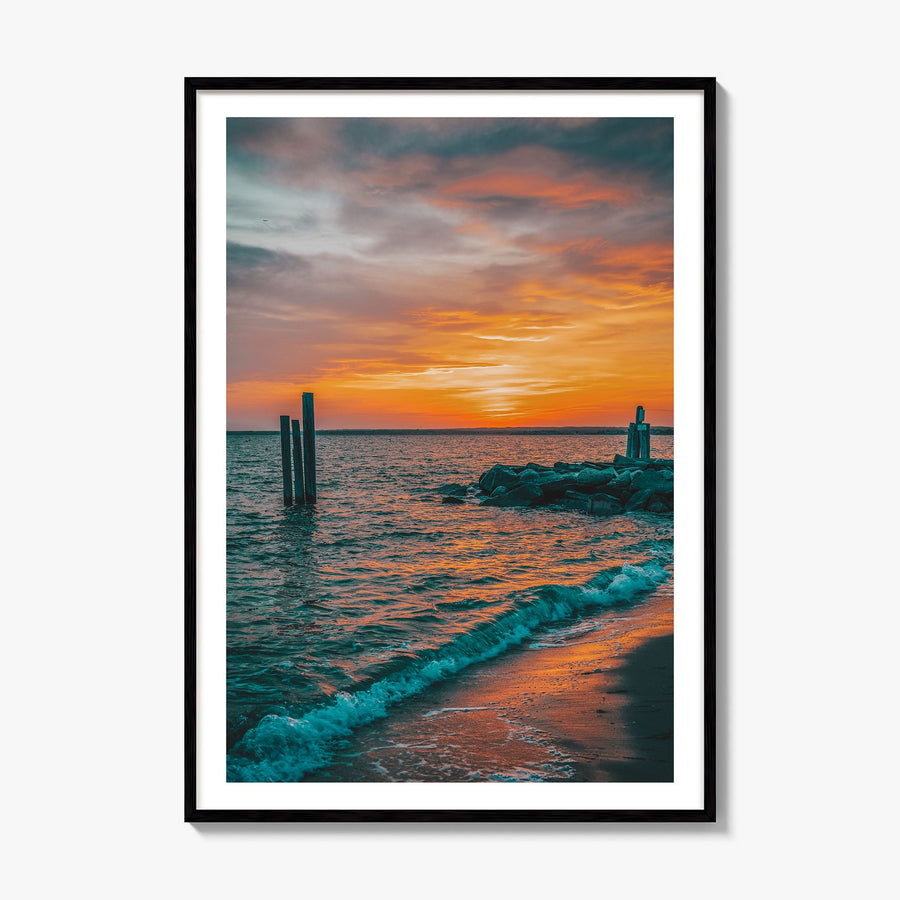 Narragansett Photo No 2 Poster, framed poster mockup, white border