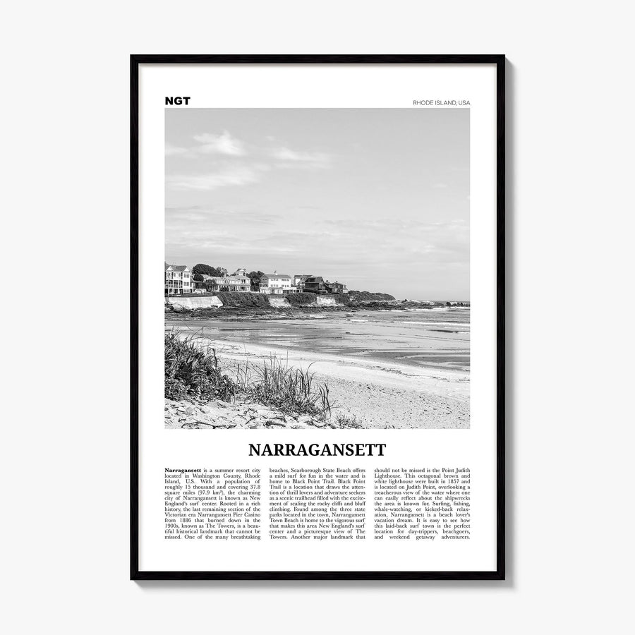 Narragansett Newspaper No 1 Poster, framed poster mockup