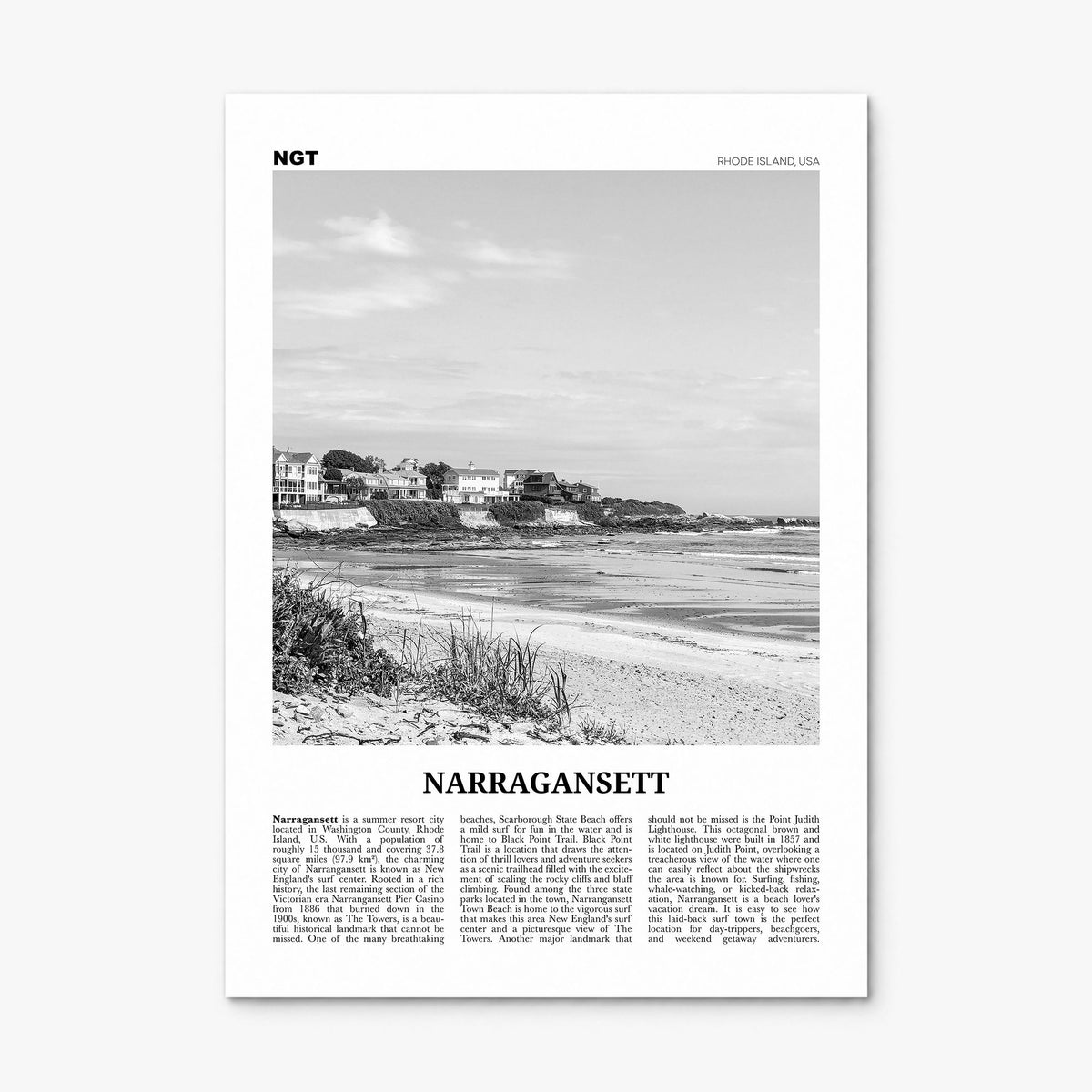 Narragansett Newspaper No 1 Poster, print only (unframed)