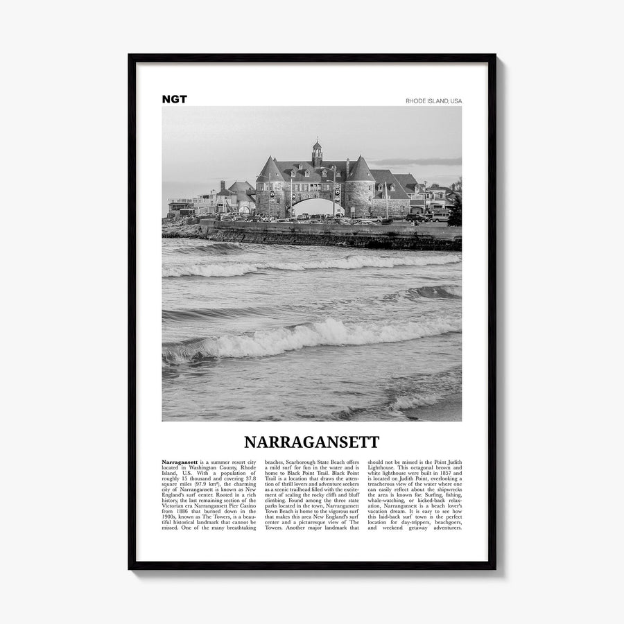 Narragansett Newspaper No 2 Poster, framed poster mockup