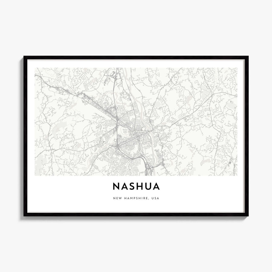 Nashua Map Poster, framed poster mockup
