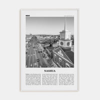 Nashua Poster White Wood / 8x12 in Nbourhood Travel B&W Poster