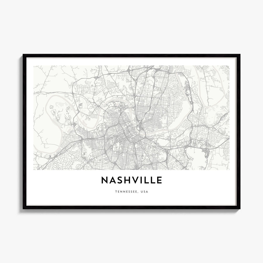 Nashville Map Poster, framed poster mockup