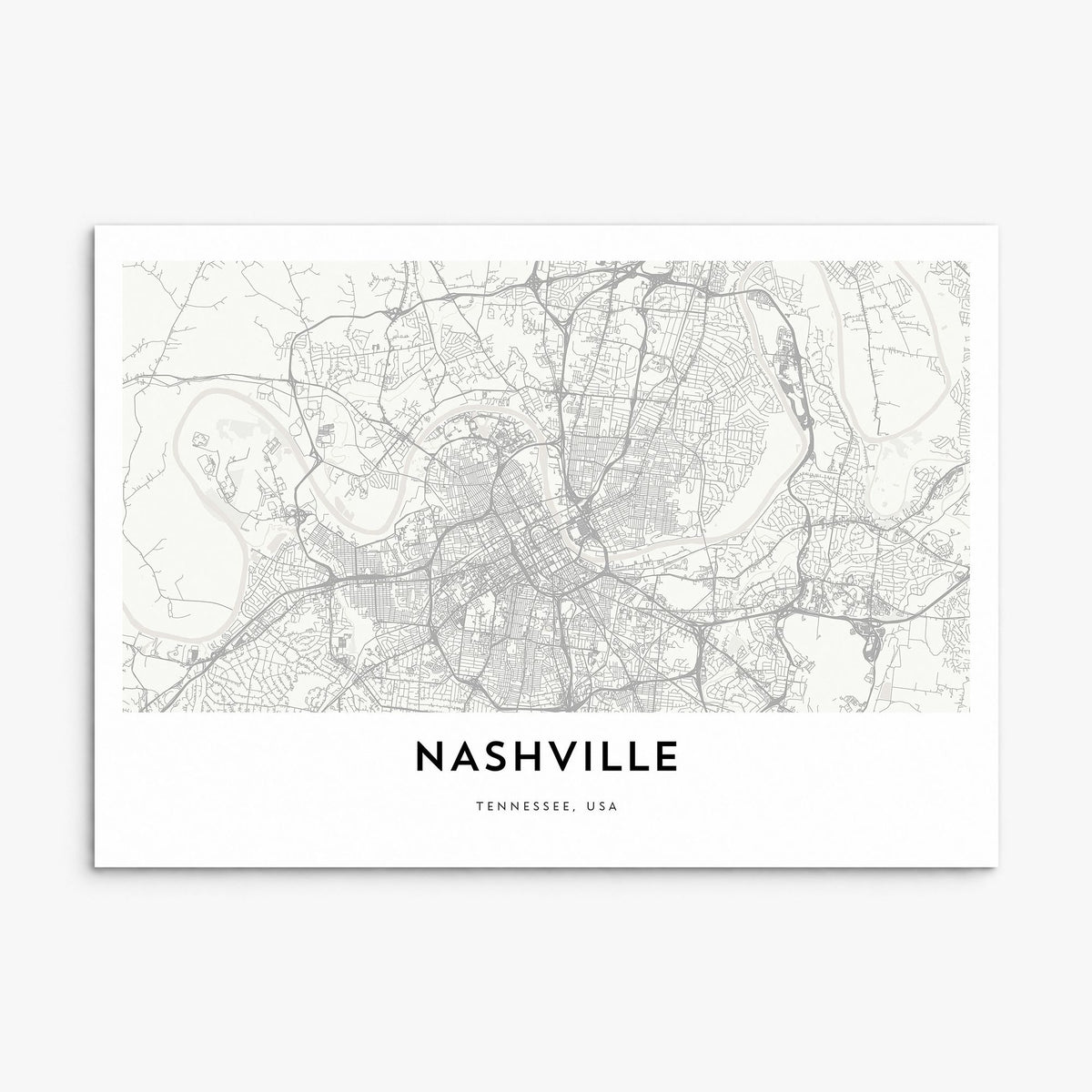 Nashville Map Poster, print only (unframed)